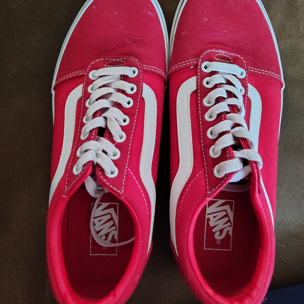 Vans Size 9.5 Red Canvas Sneakers